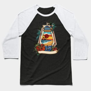 Palm Trees and Waves design Baseball T-Shirt